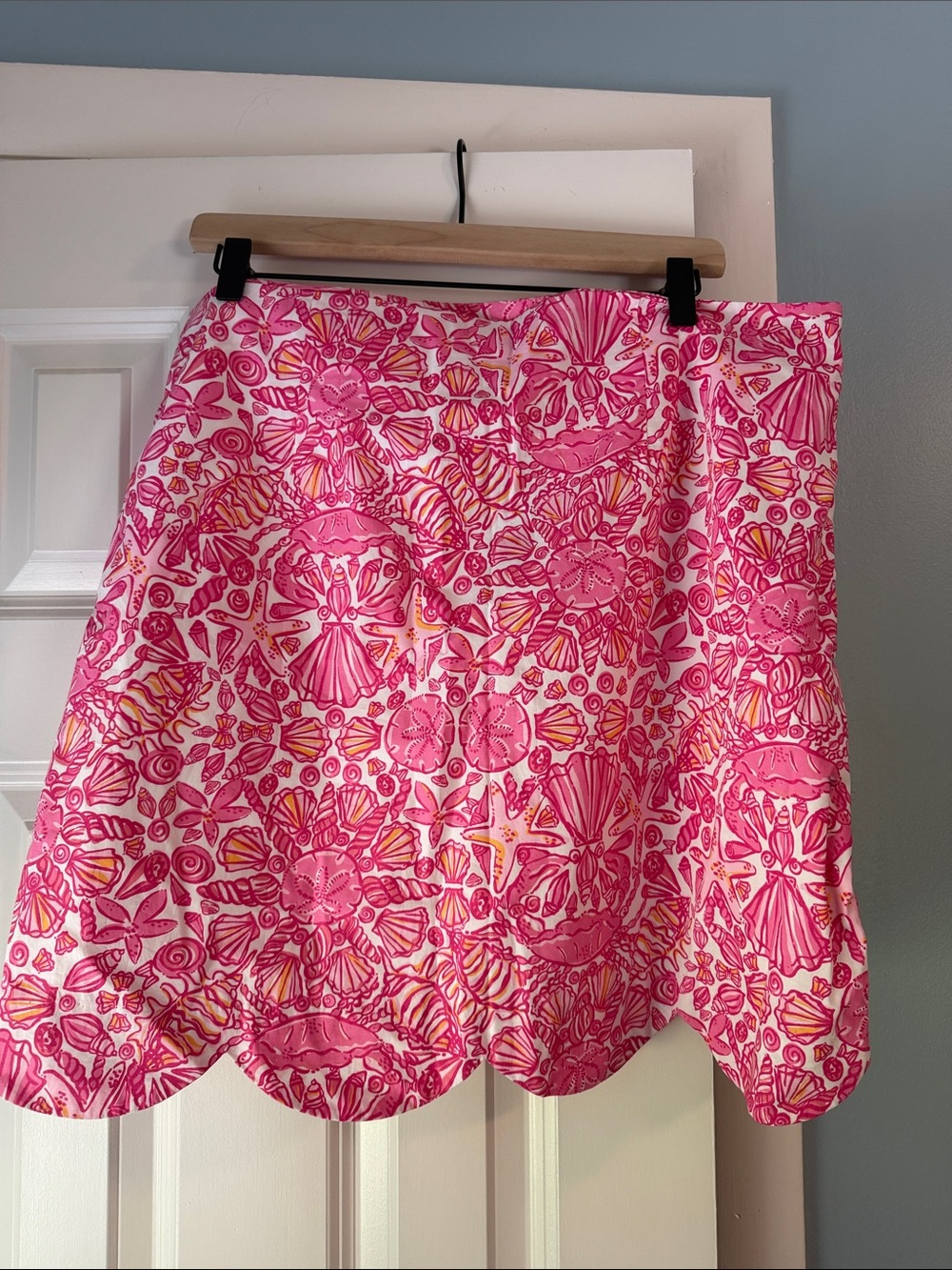 Lilly Pulitzer Pink & Yellow Shell-Print Scalloped Hem Skirt - Picture 7 of 7